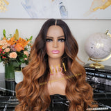 100% Human hair minimal leave out wig Body wave  ombre