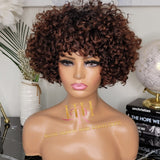 Deep curly colored bangs wig
