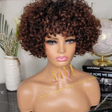 Deep curly colored bangs wig