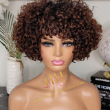 Deep curly colored bangs wig