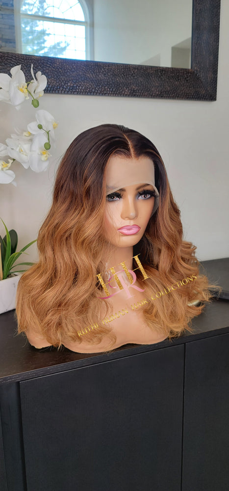 100% Humanhair lace front blonde wig body wave custom colored