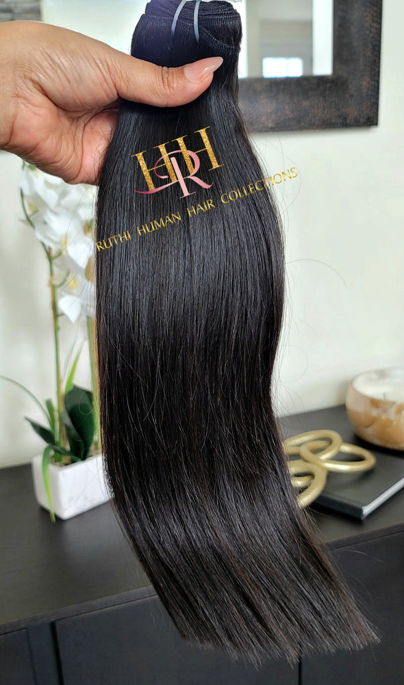 Straight 100% Raw Human hair cuticle intact bundles.