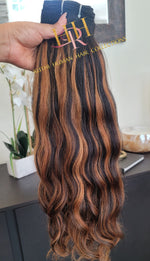 Loose wave 100% Raw Human hair Bundles highlight colored 30/ 1b