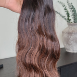 100% Raw Human hair cuticle intact Bundles natural wave deep brown ombre