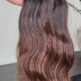 100% Raw Human hair cuticle intact Bundles natural wave deep brown ombre