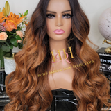 100% Human hair minimal leave out wig Body wave  ombre