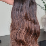 100% Raw Human hair cuticle intact Bundles natural wave deep brown ombre