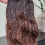 100% Raw Human hair cuticle intact Bundles natural wave deep brown ombre