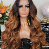 100% Human hair minimal leave out wig Body wave  ombre
