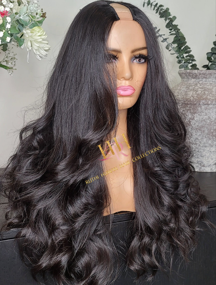 100% Human Hair U part wig ( layers cut)