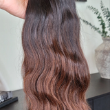 100% Raw Human hair cuticle intact Bundles natural wave deep brown ombre