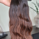 100% Raw Human hair cuticle intact Bundles natural wave deep brown ombre