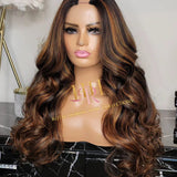 100% humanhair U part wig highlighted