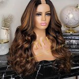 100% humanhair U part wig highlighted