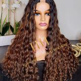 100% Human hair U part wig  loose wave colored.