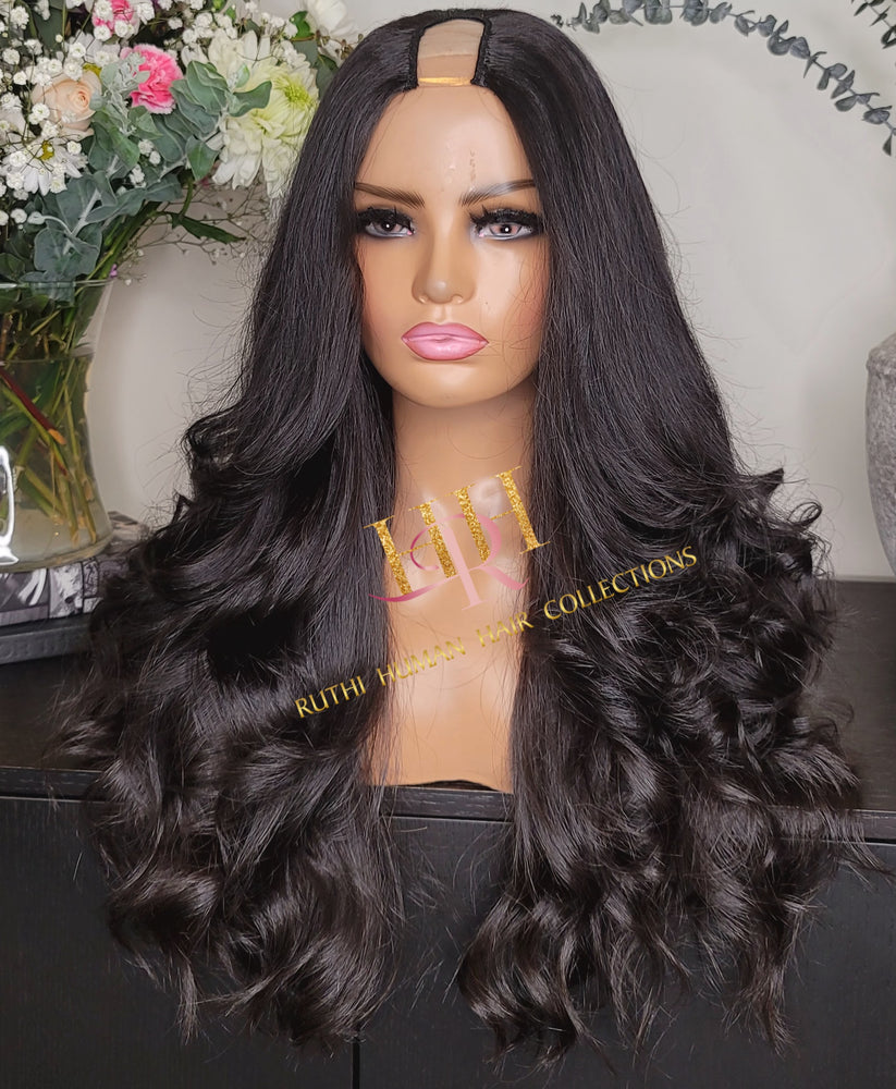 100% Human Hair U part wig ( layers cut)