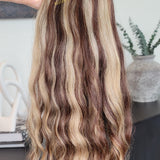 Loose wave 100% Raw Human hair Bundles  custom highlighted
