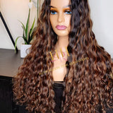 100% Human hair U part wig  loose wave colored.