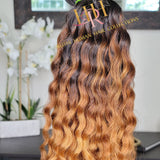Raw Human hair cuticle intact Bundles, Ombre colored deep curly