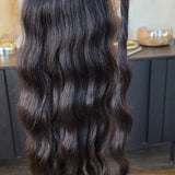 100% human hair Ponytail Natural wavy