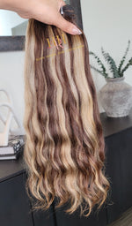 Loose wave 100% Raw Human hair Bundles  custom highlighted