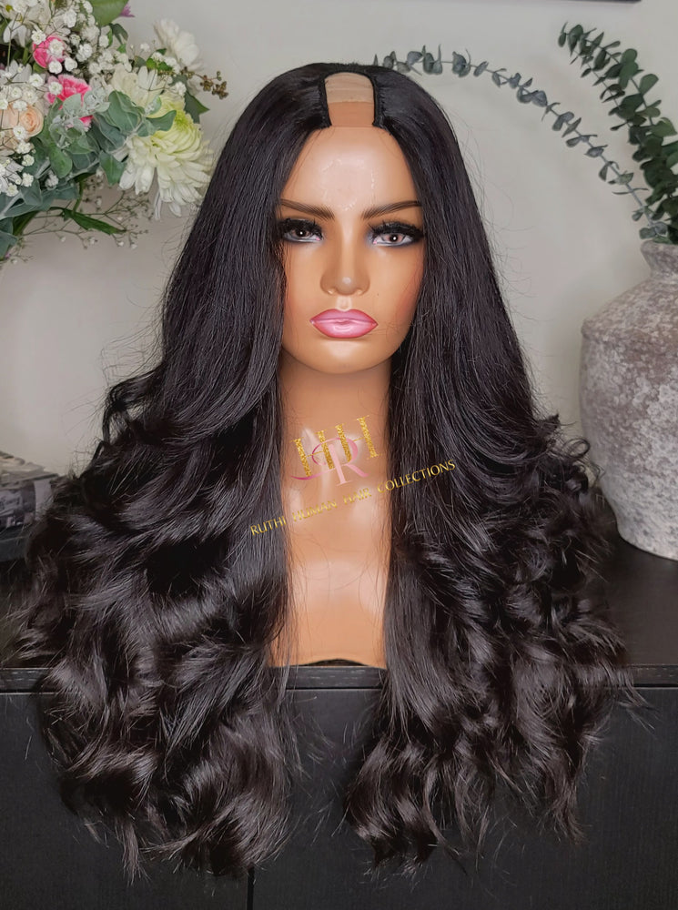 100% Human Hair U part wig ( layers cut)