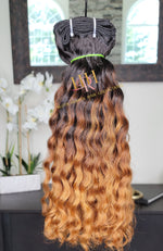 Raw Human hair cuticle intact Bundles, Ombre colored deep curly