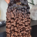 100% Raw Huan hair cuticle intact Brumese bundles  deep brown ombre