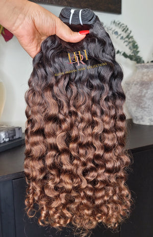 100% Raw Huan hair cuticle intact Brumese bundles  deep brown ombre