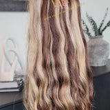 Loose wave 100% Raw Human hair Bundles  custom highlighted