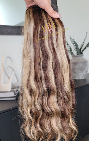 Loose wave 100% Raw Human hair Bundles  custom highlighted