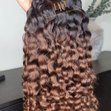 100% Raw Huan hair cuticle intact Brumese bundles  deep brown ombre