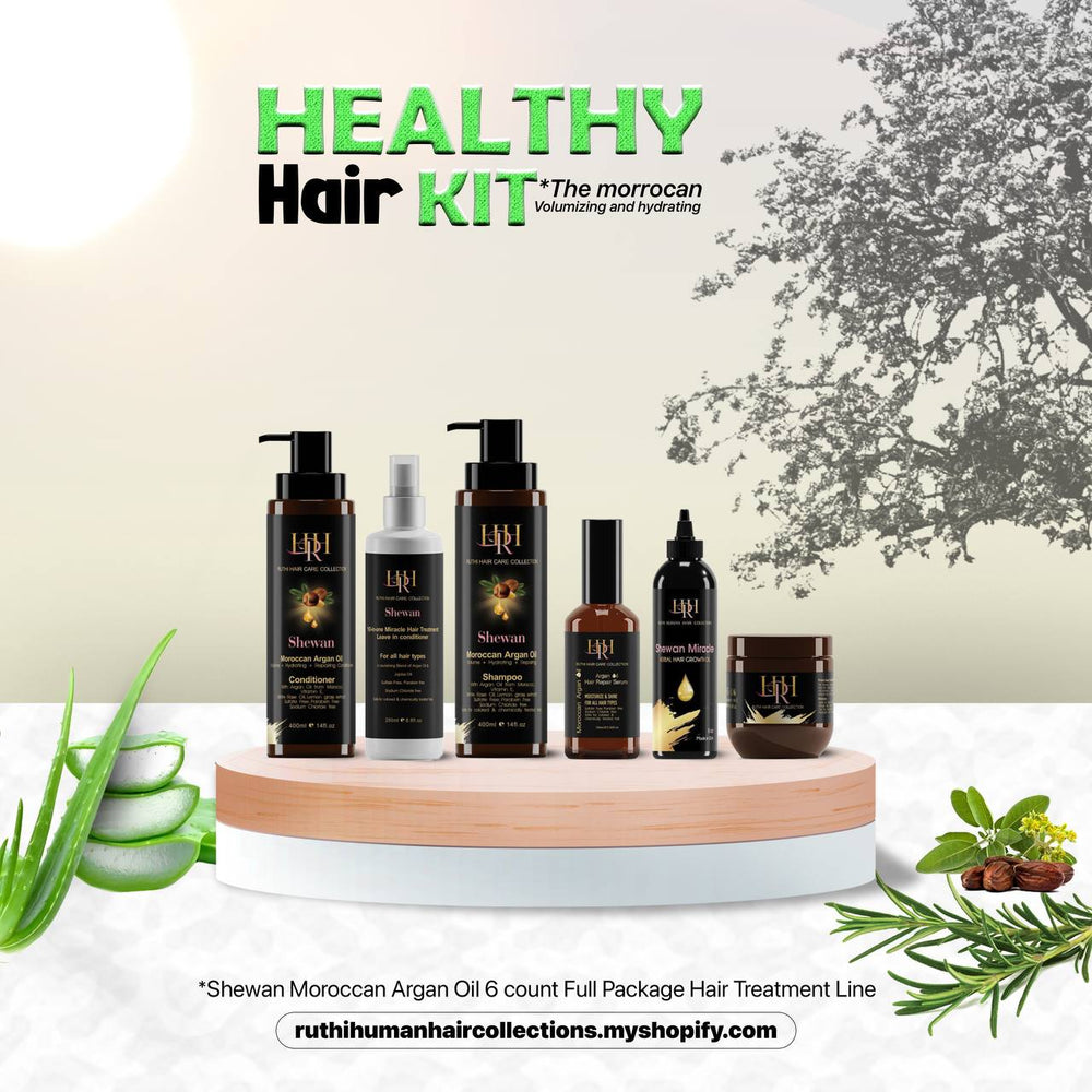 Shewan Moroccan Argan Oil 6 count Full Package Healthy Hair Treatment kit