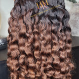 100% Raw Huan hair cuticle intact Brumese bundles  deep brown ombre