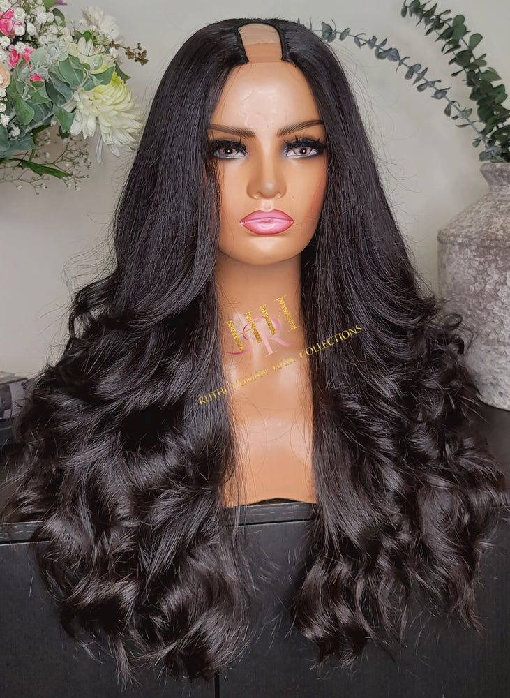 100% Human Hair U part wig ( layers cut)