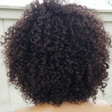 100% Human hair lace closure wig natural color Kinkiy Afro