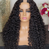 100% Human Hair U part deep curly wig