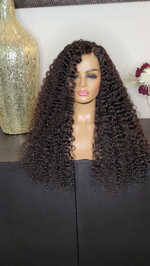 100% Humanhair lace closure wig deep/kinkiy curly