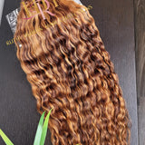 100% Raw Human hair cuticle intact Bundles deep wave highlighted