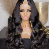 100% Human Hair V part minimal leave out wig Bodywave