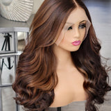 100% Humanhair lace front ombre wig body wave custom colored