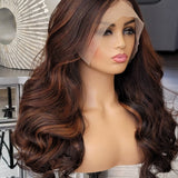 100% Humanhair lace front ombre wig body wave custom colored