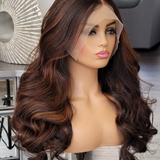 100% Humanhair lace front ombre wig body wave custom colored