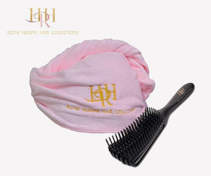 Detangling Brush and Microfiber Hair Towel Bundle offer