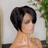100% Human Hair lace front short wig