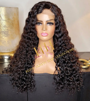 100% Humanhair lace closure wig Water wave