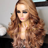 100% Humanhair lace front wig light ash blonde body wave
