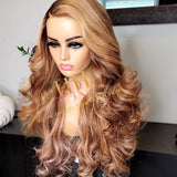 100% Humanhair lace front wig light ash blonde body wave