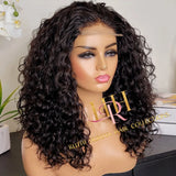 100% Human hair closure wig natural curly