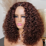 100% Human Hair minimal leave out u part wig deep brown
